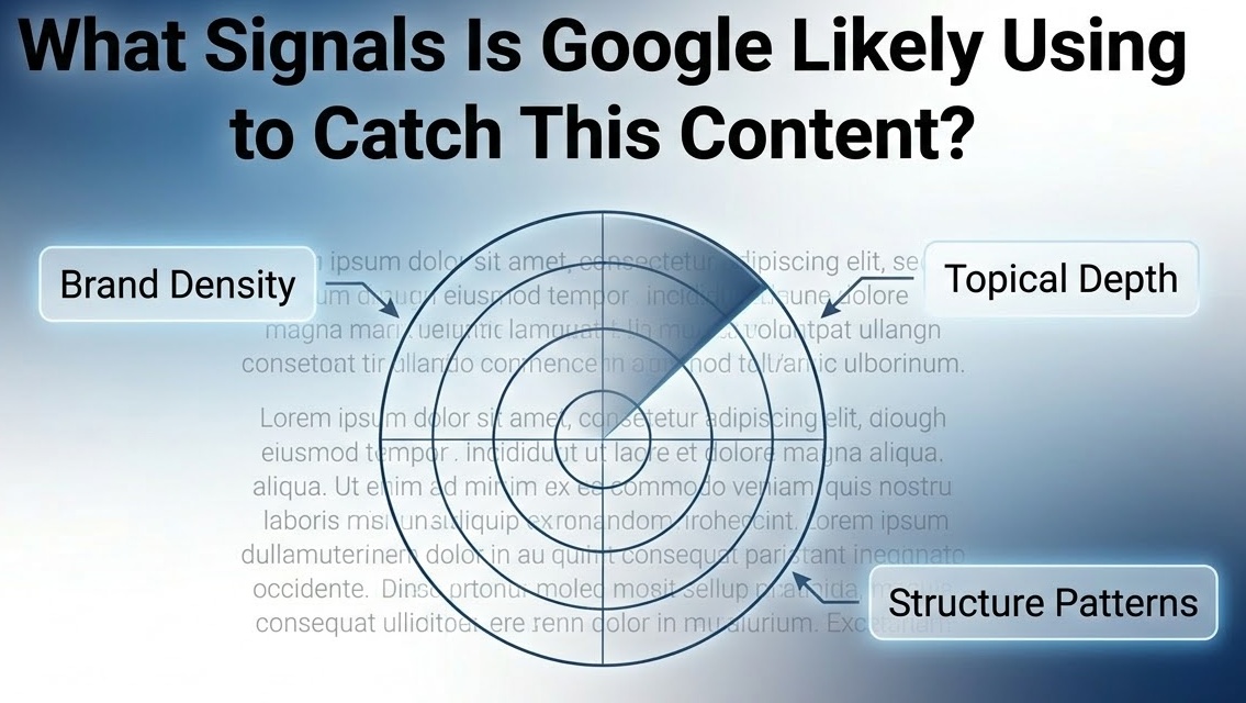 signals google using to catch AI content