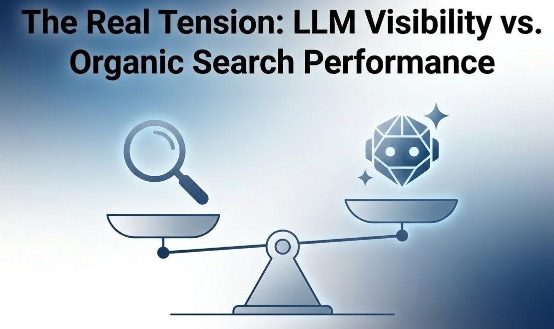 the real tension: LLM visibility VS organic search performance