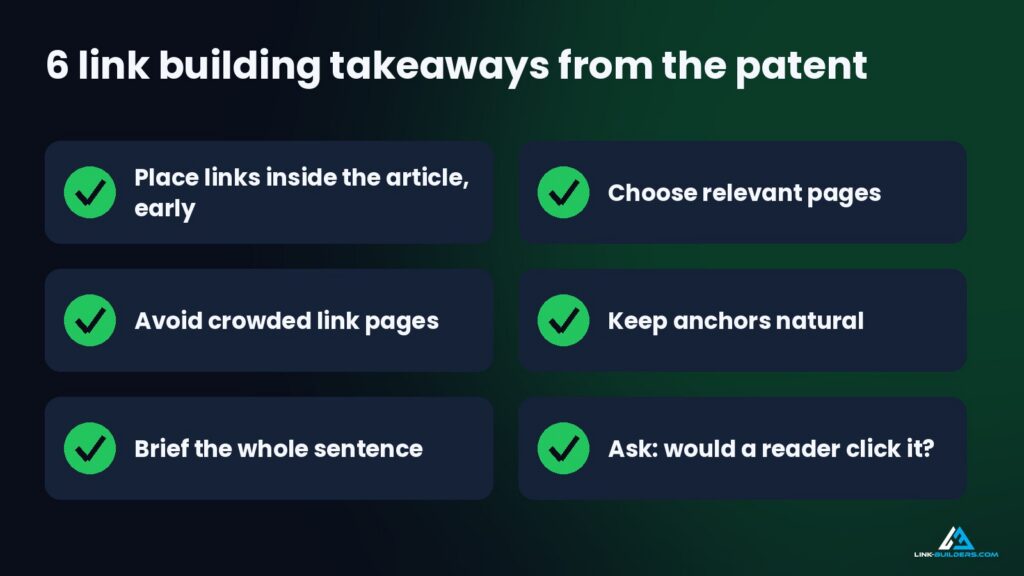 six takeaways checklist