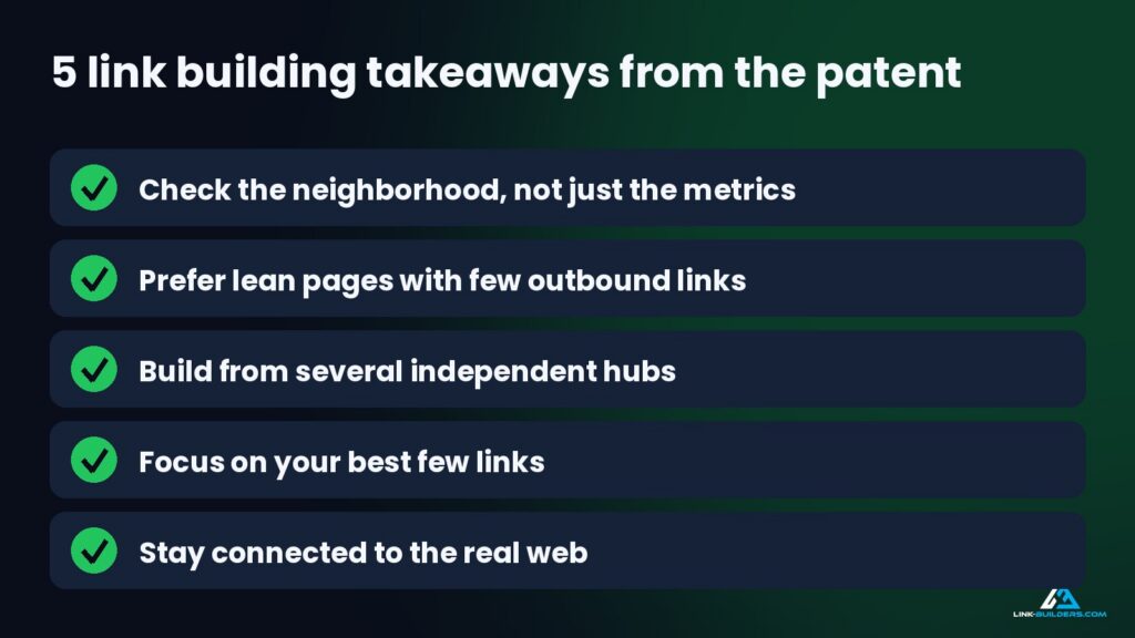 five takeaways checklist