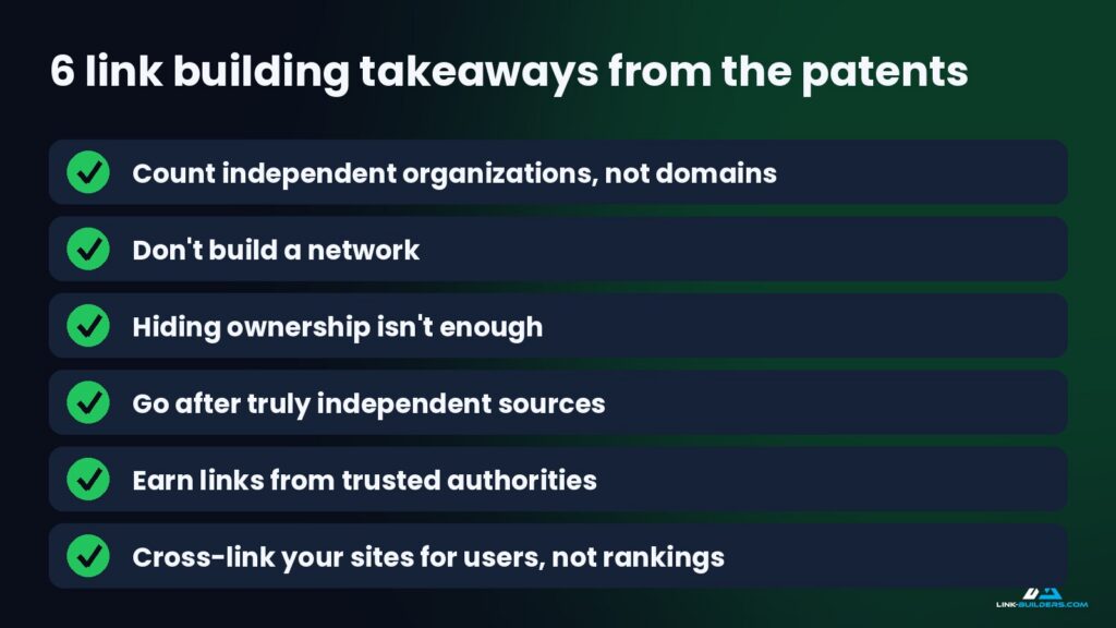 six link building takeaways